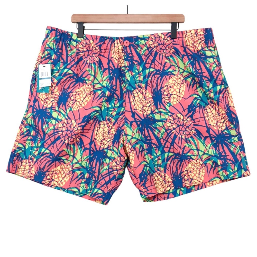Joe Marlin Hybrid Short Mens 2XL Pink Pineapple Print Quick Dry Swim Trunks NEW